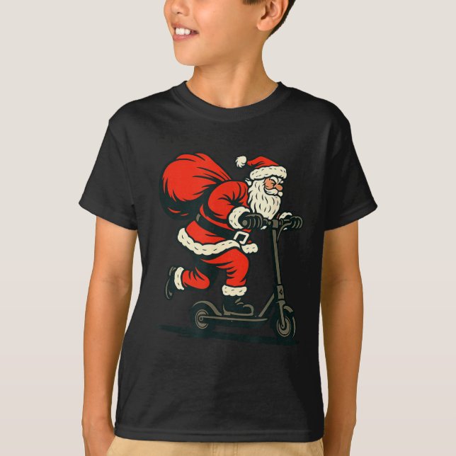 Santa Riding Electric Scooter  T-Shirt (Vorderseite)