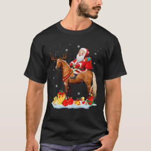 Santa Riding Horse Reindeer Christmas Santa Horse T-Shirt