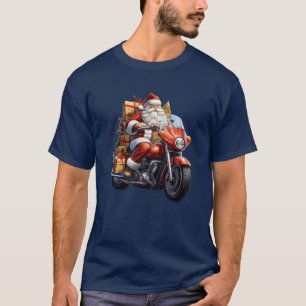 Santa Riding Moto: Idee eines Weihnachtsgeschenks T-Shirt