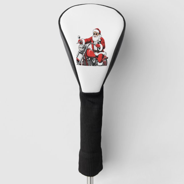 Santa Riding Motorrad Golf Headcover (Vorderseite)