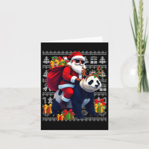 Santa Riding Panda Weihnachtslicht Ugge Weihnachte Karte