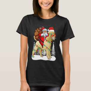 Santa Riding Poodle Hund mit Hat Claus Weihnachten T-Shirt