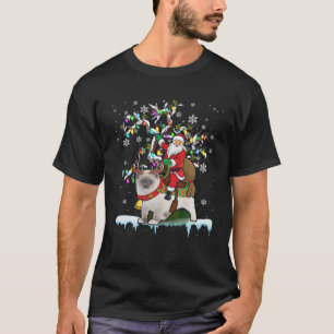 Santa Riding Ragdoll Katze Weihnachtsbaum T-Shirt