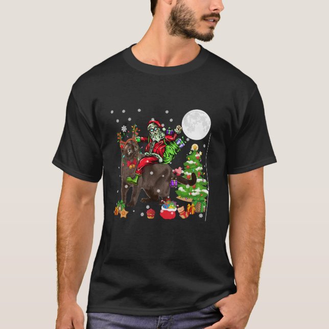 Santa Riding Reindeer Burmese Cat Cat Christmas Tr T-Shirt (Vorderseite)