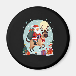 Santa Riding Rentier Siamese Weihnachtsbaum L Magnet