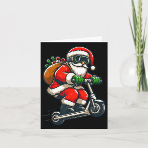 Santa Riding Scooter Weihnachts-Pajama für Kleinki Karte