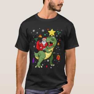 Santa Riding Trex Dinosaur Funny Xmas Geschenk für T-Shirt