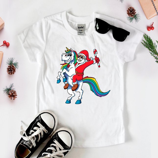 Santa Riding Unicorn Tshirt - Weihnachtsmann Einho (Von Creator hochgeladen)