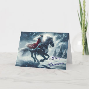 Santa Riding wie die Weihnachtskarte des Windes Feiertagskarte