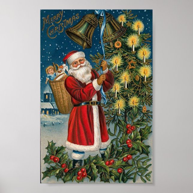 Santa Ringing Bell Poster (Vorne)