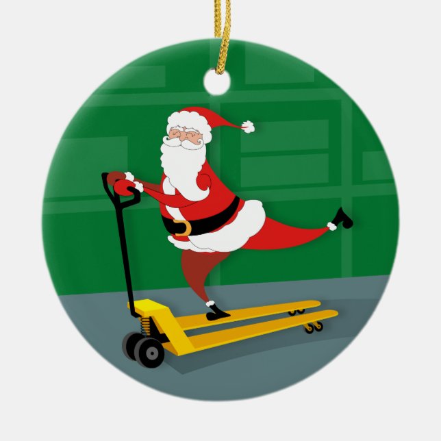 Santa Rite a Pallet Jack Keramik Ornament (Vorne)