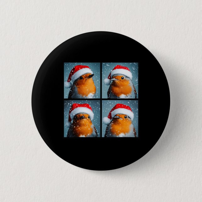 Santa Robin RedbrustWinter Bird Fotografie Chri Button (Vorderseite)