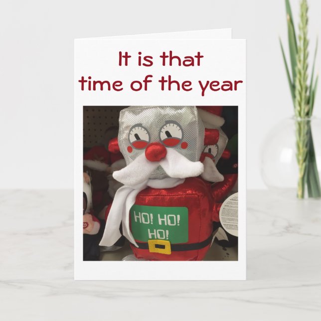 SANTA ROBOT SENDET FERIENURLAUB FEIERTAGSKARTE (Vorderseite)