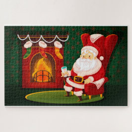 Santa Rocking am Kamin Puzzle