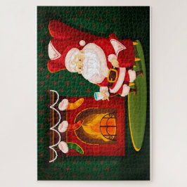Santa Rocking am Kamin Puzzle