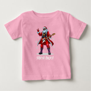 Santa Rocks! Funny Santa Claus spielt Gitarre Baby T-shirt