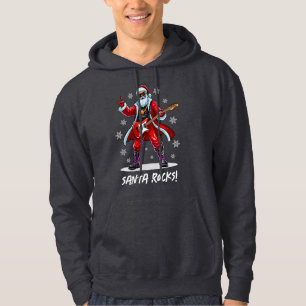Santa Rocks! Funny Santa Claus spielt Gitarre Hoodie