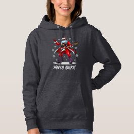 Santa Rocks! Funny Santa Claus spielt Gitarre Hoodie