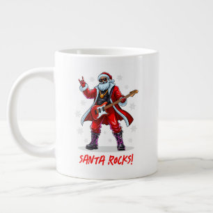 Santa Rocks! Funny Santa Claus spielt Gitarre Jumbo-Tasse