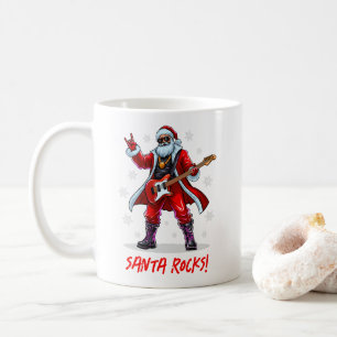 Santa Rocks! Funny Santa Claus spielt Gitarre Kaffeetasse