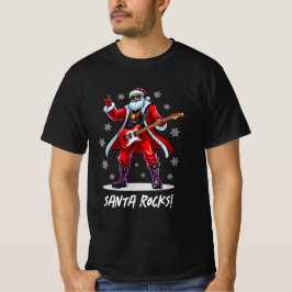 Santa Rocks! Funny Santa Claus spielt Gitarre T-Shirt