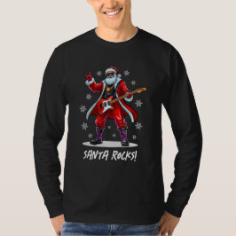 Santa Rocks! Funny Santa Claus spielt Gitarre T-Shirt