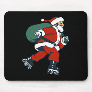 Santa Roller Skating Spaß Weihnachten Skater Kinde Mousepad