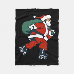Santa Rollschuhspaß Weihnachten Skater Kinder Jung Fleecedecke
