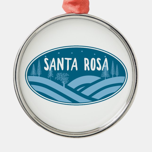Santa Rosa California Ornament Aus Metall (Vorne)