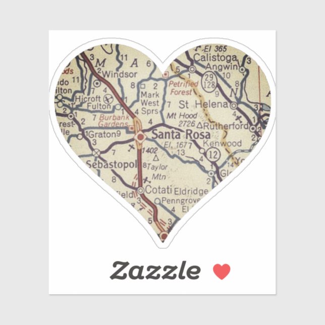 Santa Rosa Classic Karte Aufkleber (Blatt)