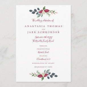 Santa Rosa Hochzeitsprogramm Programm