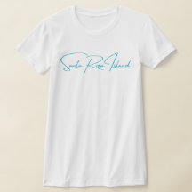Santa Rosa Island Florida Ladys T - Shirt Aqua Log