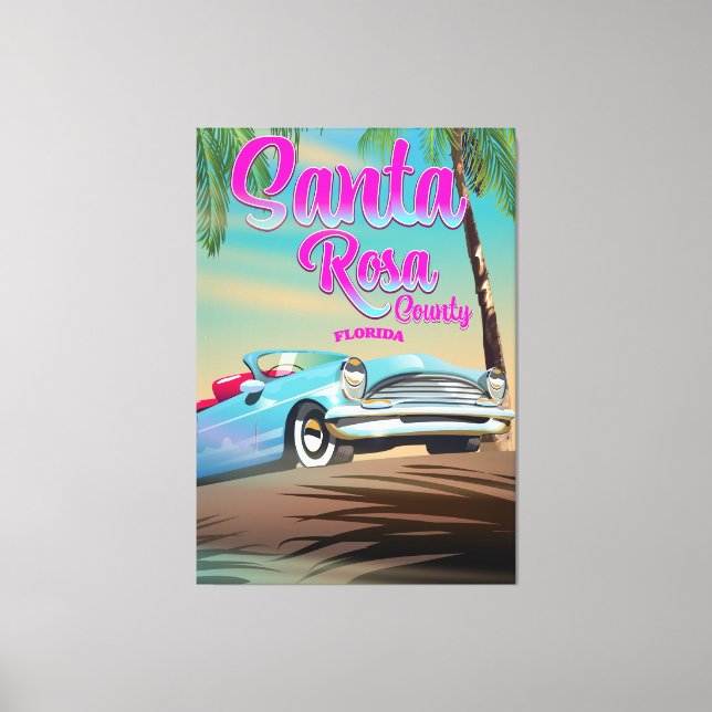Santa Rosa Landkreis Florida Reiseplan Leinwanddruck (Vorderseite)