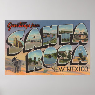 Santa Rosa, New Mexico - Große Briefmarkenszenen Poster