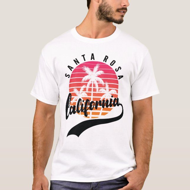 Santa Rosa, Retro Sunset Men White T - Shirt (Vorderseite)