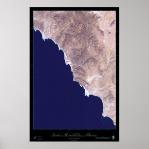 Santa Rosalillita, B.C., Mexiko Satelliten-Druck Poster