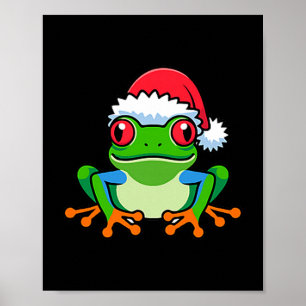 Santa Rotäugiger Laubfrosch Weihnachten Hässlicher Poster