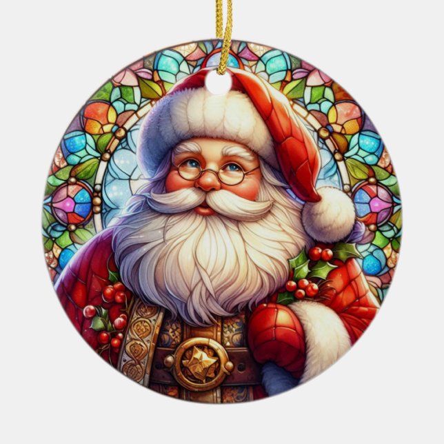 Santa Round Ornament (Vorne)