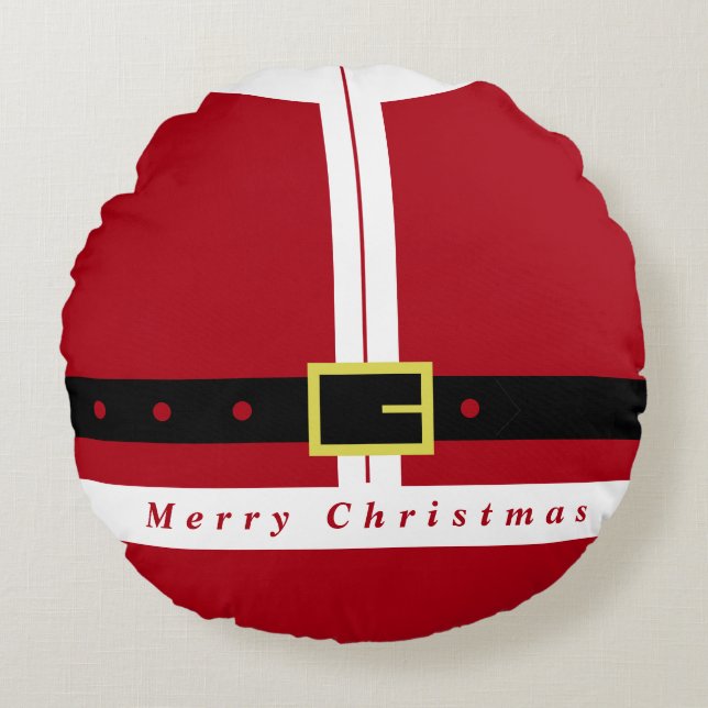 Santa Round Pillow Rundes Kissen (Vorderseite)