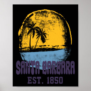 Santa Rra Kalifornien Retro Surfer Vintage Strand Poster