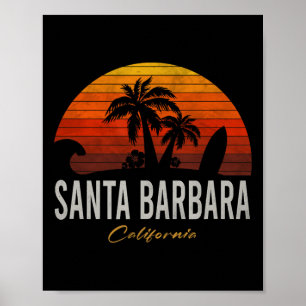 Santa Rra Kalifornien Retro Surfer Vintage Strand Poster