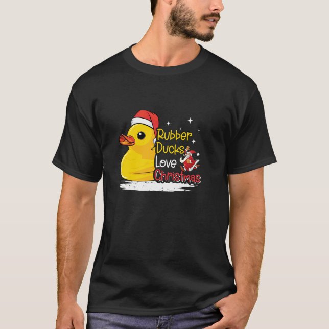 Santa Rubber Ducky Xmas Duckie Funny Rubber Duck C T-Shirt (Vorderseite)