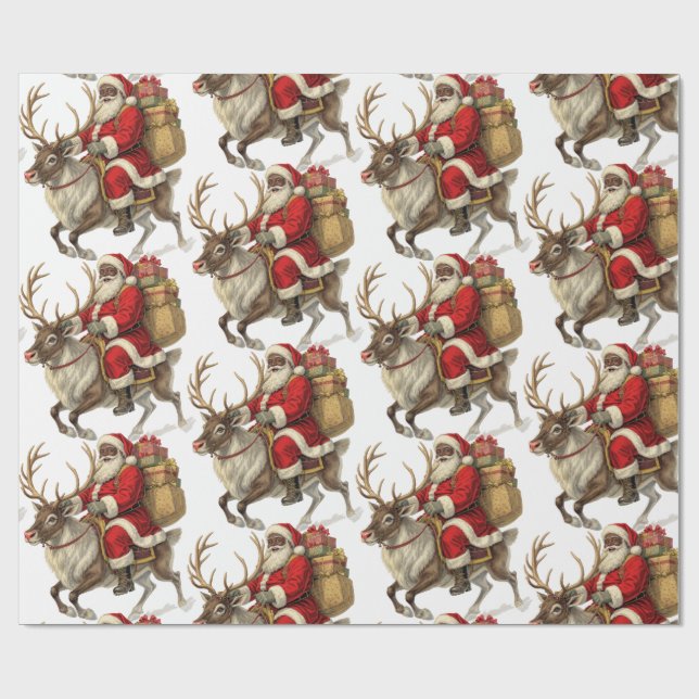 Santa Rücksendeetikett  Geschenkpapier (Flach)