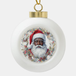 Santa Rücksendeetikett Keramik Kugel-Ornament