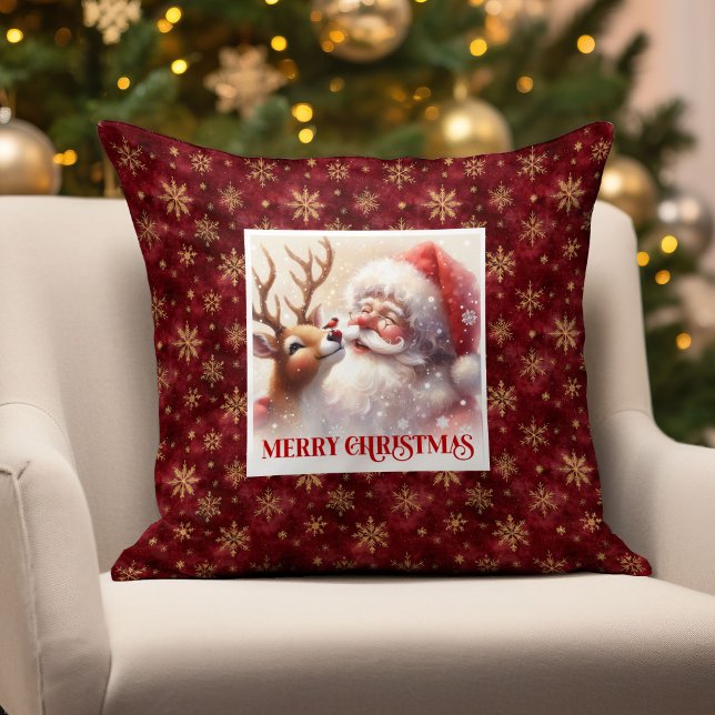 Santa Rudolph Christmas Pillow Cute Classic Design Kissen (Santa Rudolph Christmas Pillow Cute Classic Design)