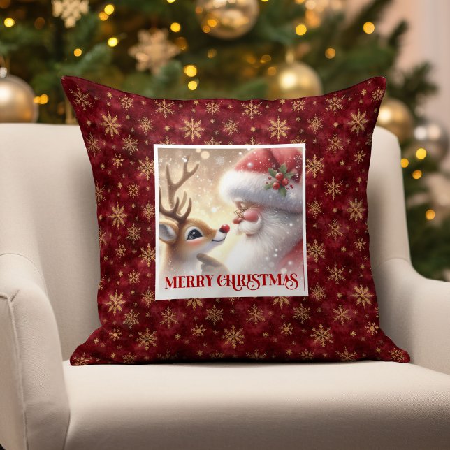Santa Rudolph Christmas Pillow Festive Winter Fun  Kissen (Santa Rudolph Christmas Pillow Festive Winter Fun )