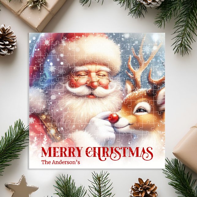 Santa Rudolph Custom Christmas Puzzle Best Kids  (Santa Rudolph Custom Christmas Puzzle Best Kids Gift)