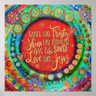 Santa Rudolph Frosty Jesus Weihnachtsinspirivität Poster