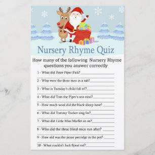 Santa, Rudolph Kinderzimmer Rhyme Quiz Kinderdusch