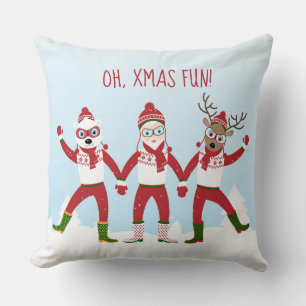 Santa, Rudolph, Polar Bear OH, XMAS FUN Kissen